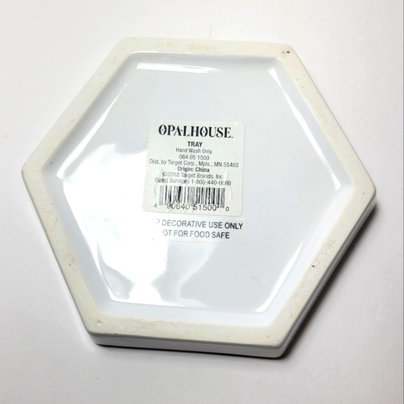 Zebra Hexagon Trinket Dish Blue Polka Dots NWT - Picture 3 of 6